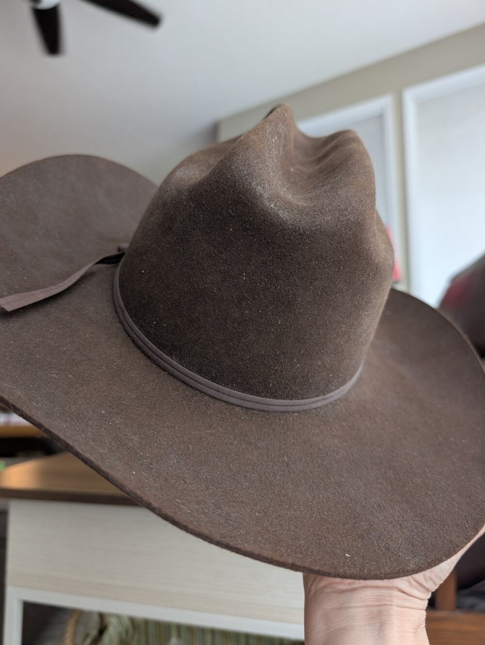 Stetson 4X Beaver Cowboy Hat Size 7 Regular Chocolate Brown Western Felt 4" Brim
